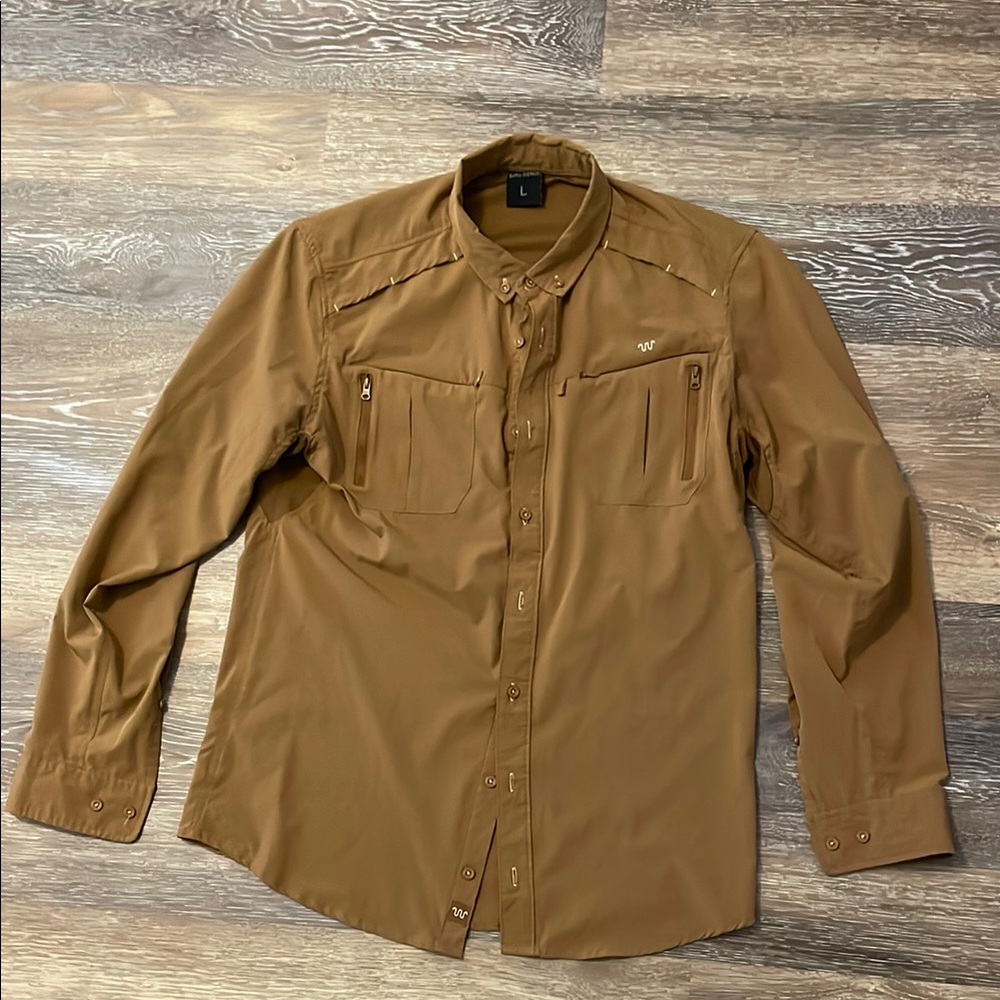 Men's Brown King Ranch Outdoor/Fishing Shirt - Large